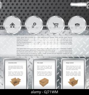 Cool industrial theme website template Stock Vector