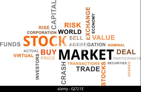 word cloud - stock market Stock Vector