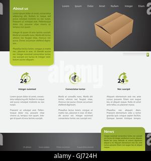 Worldwide shipping website template design Stock Vector