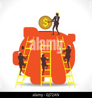big piggy bank save more money concept vector Stock Vector