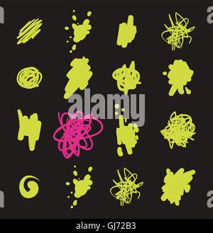 Vector set of brush strokes. Stock Vector