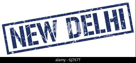 New Delhi blue square stamp Stock Vector