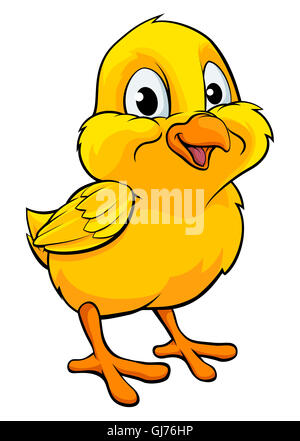 A cartoon yellow Easter chick baby chicken bird Stock Photo