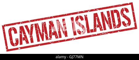 Cayman Islands red square grunge vintage isolated stamp Stock Vector ...