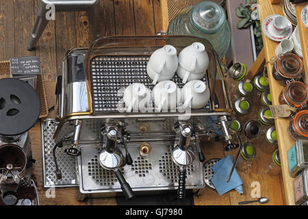 Coffee Machine, Manchester Craft and Design Centre Cafe, 17 Oak St, Manchester, UK M4 5JD Stock Photo