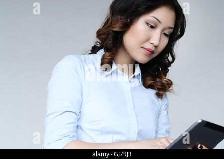 Woman with tablet Stock Photo