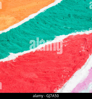 The colored drawings on the ground, useful for background Stock Photo