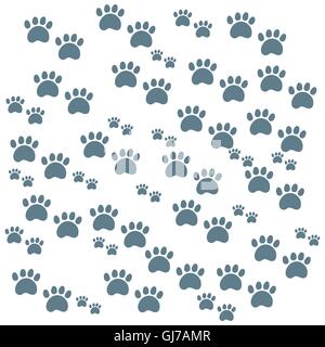 Nice picture of wild animal traces on a white background Stock Vector