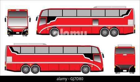 Modern bus vector, sporty bus Stock Vector