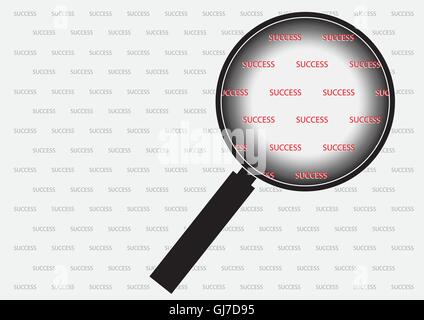 Magnifying glass with success word Stock Vector