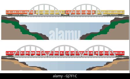 Diesel Railcar train  Vector Illustration Stock Vector