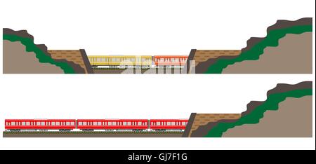 Diesel Railcar train  Vector Illustration Stock Vector