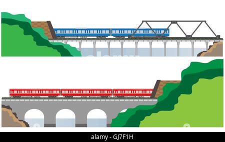 Diesel Railcar train  Vector Illustration Stock Vector