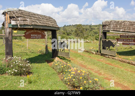 Entrance to Aberdare National Park, Kenya Stock Photo