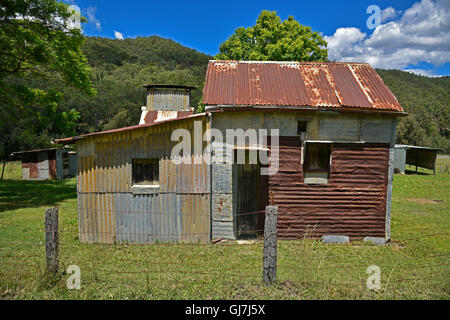abandoned old gold mining ghost town in dalmorton on the old grafton road between glen innes and grafton Stock Photo