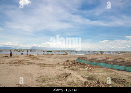 People on Lake Turkana in Kenya - Africa Stock Photo