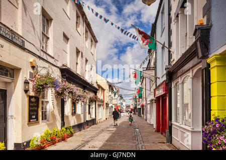 Palace Street, a street within the old city walls of Caernarfon, Gwynedd, Wales, UK Stock Photo