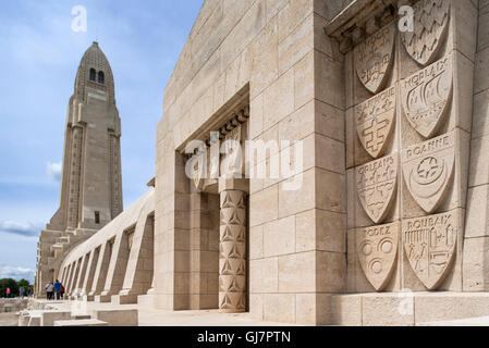 Douaumont ossuary and military cemetery for First World War One French and German soldiers who died at Battle of Verdun, France Stock Photo