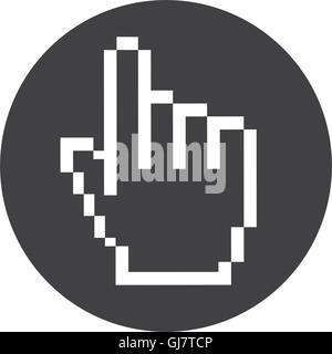 hand classic pointer pixel isolated icon Stock Vector