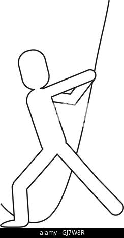 man pictogram pulling rope icon Stock Vector Image & Art - Alamy