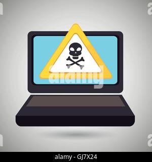 laptop virus safe symbol Stock Vector