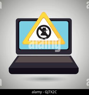 laptop virus safe symbol Stock Vector