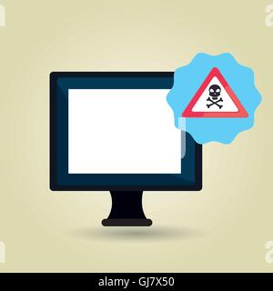 screen virus safe symbol Stock Vector
