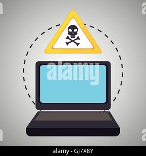 laptop virus safe symbol Stock Vector