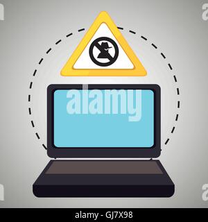 laptop virus safe symbol Stock Vector