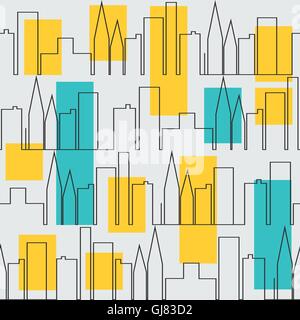 Seamless city pattern Stock Vector