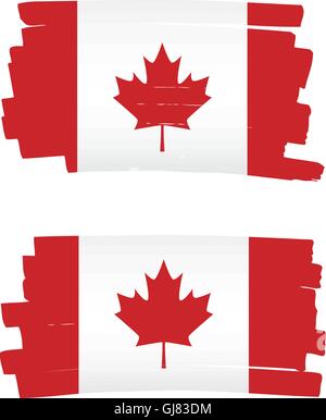 Flag Canada on white background Stock Vector