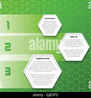 Cool green infographic design with hexagons Stock Vector