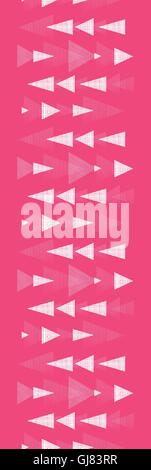 Pink and white ikat triangles stripes vertical seamless pattern background Stock Vector