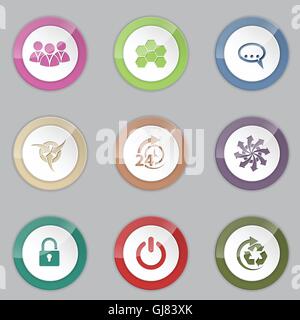 Colorful 3d button set Stock Vector