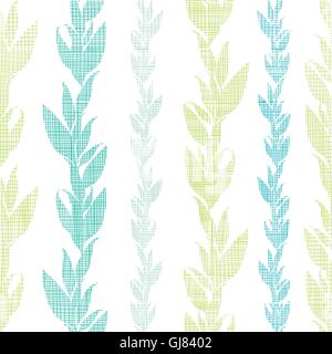 Blue green seaweed vines seamless pattern background Stock Vector