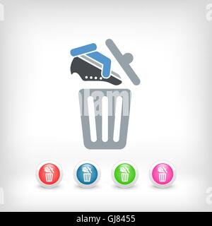 Shoes on trash bin Stock Vector