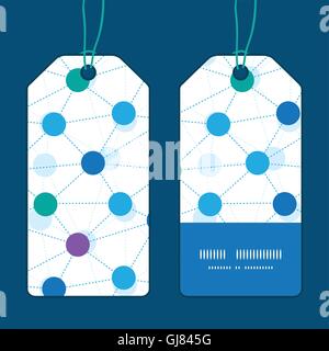 Vector connected dots vertical stripe frame pattern tags set Stock Vector