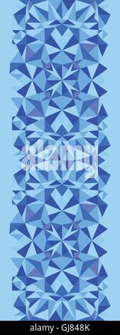 Blue triangle texture vertical seamless pattern background Stock Vector