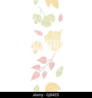 Abstract textile texture fall leaves vertical seamless pattern background Stock Vector