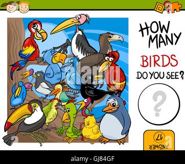 counting game cartoon illustration Stock Vector