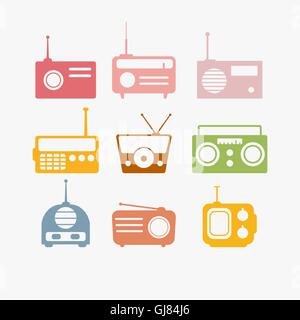 Radio isolated objects set Stock Vector