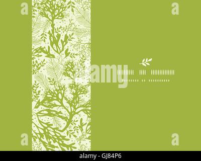 Green underwater seaweed horizontal seamless pattern background Stock Vector