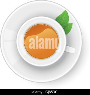 Cup of tea with mint Stock Vector