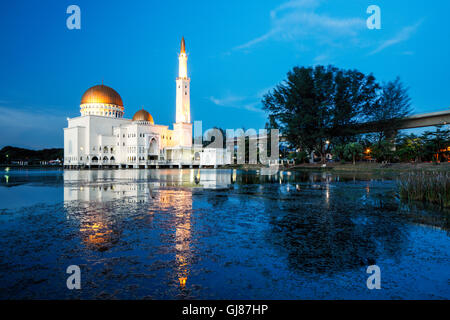 A beautiful evening at the As Salam Mosque in Puchong Perdana, Malaysia. Stock Photo