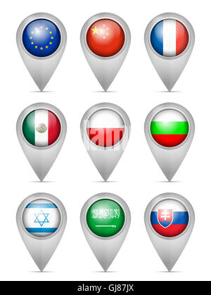 Mexico map pointer isolated on white background. 3d illustration Stock ...