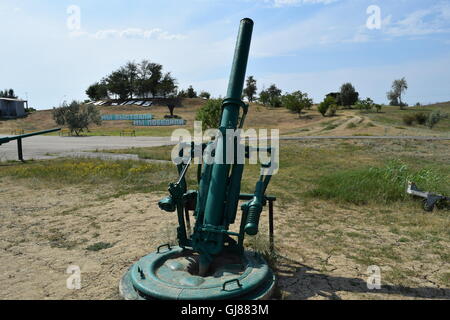 Anti-aircraft guns. Museum of weapons. Open-air museum. Stock Photo
