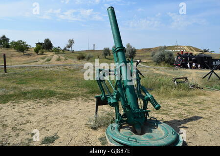 Anti-aircraft guns. Museum of weapons. Open-air museum. Stock Photo