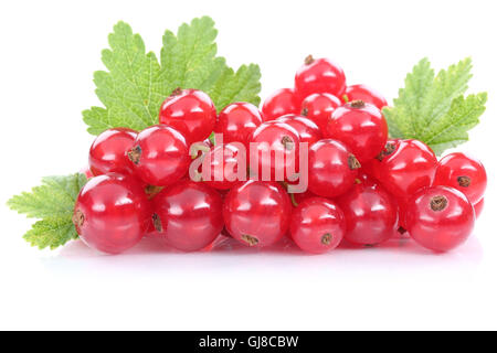 Red currant currants berries fresh fruits fruit isolated on a white background Stock Photo