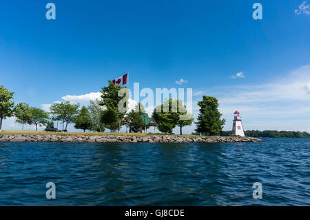 Light house at dock in Gananque, Ontario, Canada Stock Photo