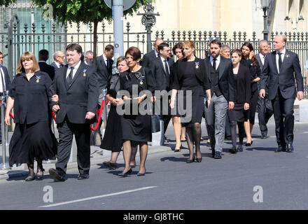 Bucharest, Romania. 13th Aug, 2016. Members of Royal families take part in the burial ceremony for late Queen Ana of Romania, who died 01 08 2016 in Morges (Switzerland), at Curtea de Arges in Bucharest, Romania, 13 August 2016. Photo: Albert Nieboer/ - NO WIRE SERVICE -/dpa/Alamy Live News